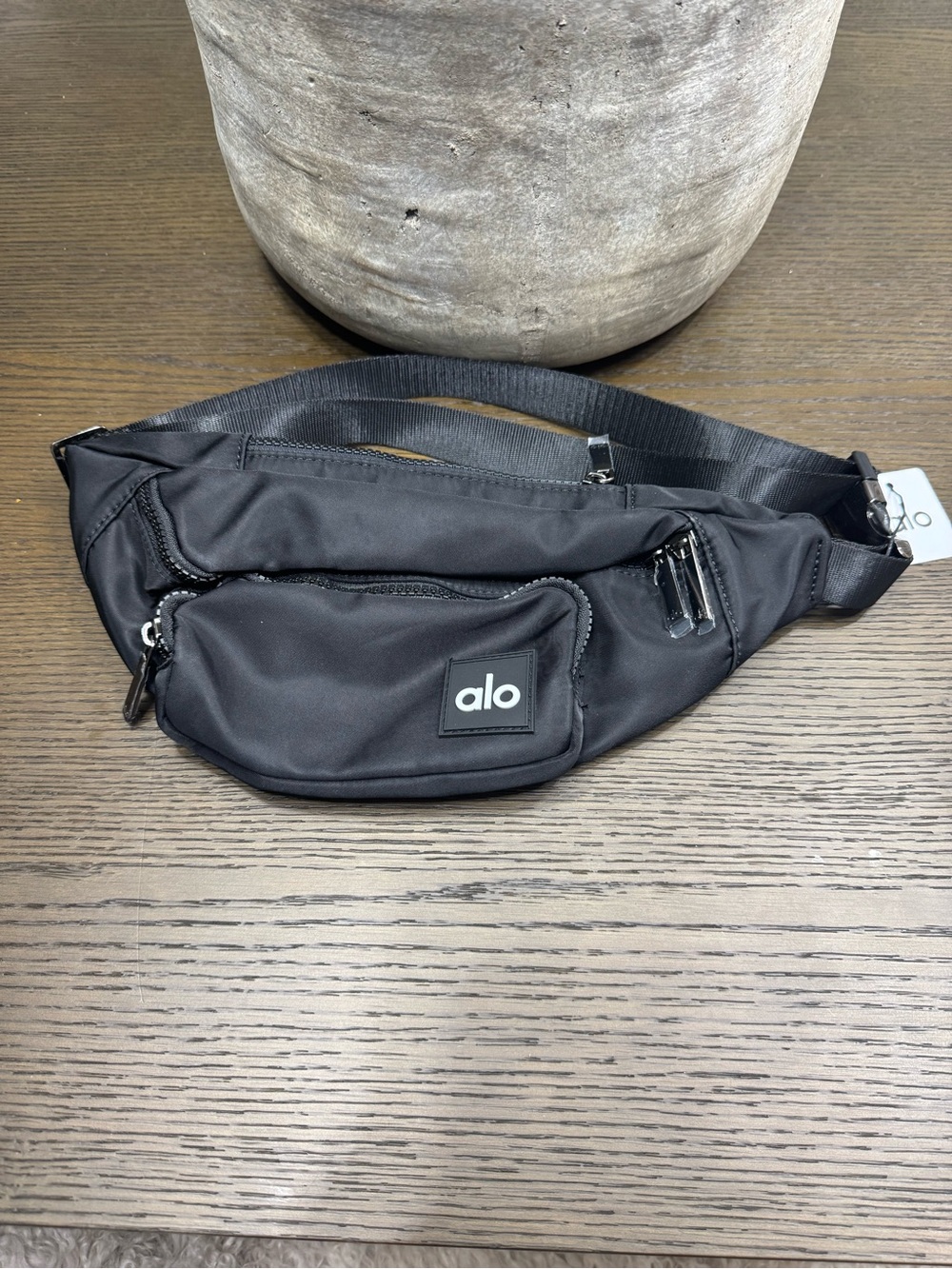 ALO Yoga Black Waist Sling Bag - Compact Hands-Free Carry